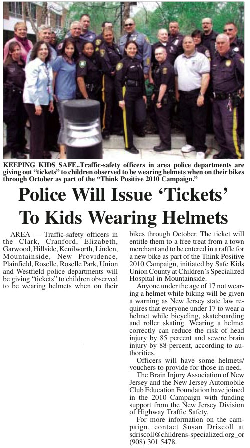Police will issue 'tickets' to kids wearing helmets (for free treats)